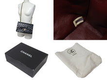 Load image into Gallery viewer, CHANEL シャネル マトラッセ25 Wフラップ Wチェーンショルダーバッグ 1番台 ラムスキン ココマーク ブラック ゴールド金具 美品 中古 4b000171