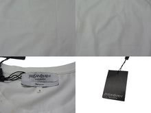 Load image into Gallery viewer, YVES SAINT LAURENT イヴサンローラン タンクトップ ノースリーブ YSL ロゴ コットン ホワイト ゴールド サイズS 良品 中古 4b001850