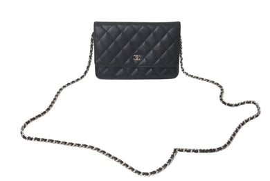 新品未使用 CHANEL シャネル チェーンウォレット 長財布 AP0250 25番台 ココマーク キャビアスキン ブラック 中古 4b000186