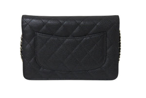 新品未使用 CHANEL シャネル チェーンウォレット 長財布 AP0250 25番台 ココマーク キャビアスキン ブラック 中古 4b000186