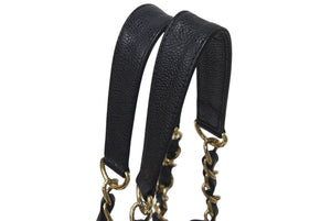 CHANEL シャネル PST チェーントートバッグ A50994 キャビアスキン ココマーク 8番台 ブラック ゴールド金具 美品 中古 4b000201