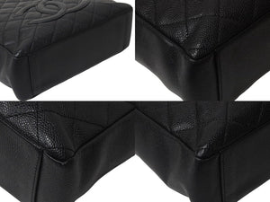 CHANEL シャネル PST チェーントートバッグ A50994 キャビアスキン ココマーク 8番台 ブラック ゴールド金具 美品 中古 4b000201