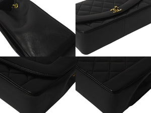 極美品 CHANEL シャネル マトラッセ25 ダイアナ ショルダーバッグ A01165 レザー ラムスキン 3番台 ゴールド金具 ブラック中古 4b000218