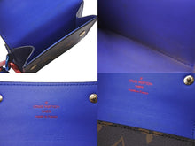 画像をギャラリービューアに読み込む, LOUIS VUITTON ルイヴィトン モノグラム タイガ コンパクトウォレット 三つ折り財布 M63041 ブラウン ブルー レッド 美品 中古 4b000032