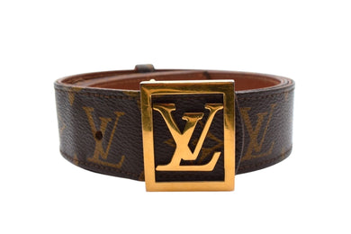 LOUIS VUITTON ルイ ヴィトン サンチュール ベルト モノグラム サイズ80 M9271 PVC ブラウン ゴールド金具 美品 中古 4b000034