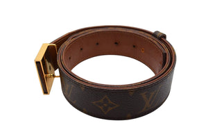 LOUIS VUITTON ルイ ヴィトン サンチュール ベルト モノグラム サイズ80 M9271 PVC ブラウン ゴールド金具 美品 中古 4b000034