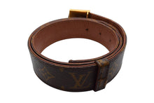 Load image into Gallery viewer, LOUIS VUITTON ルイ ヴィトン サンチュール ベルト モノグラム サイズ80 M9271 PVC ブラウン ゴールド金具 美品 中古 4b000034