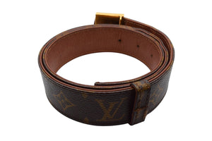 LOUIS VUITTON ルイ ヴィトン サンチュール ベルト モノグラム サイズ80 M9271 PVC ブラウン ゴールド金具 美品 中古 4b000034