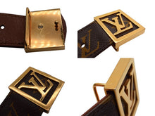 Load image into Gallery viewer, LOUIS VUITTON ルイ ヴィトン サンチュール ベルト モノグラム サイズ80 M9271 PVC ブラウン ゴールド金具 美品 中古 4b000034