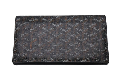 GOYARD ゴヤール リシュリュー 二つ折り長財布 ロングウォレット ブラック ヘリボーン柄 レザー APM20501 美品 中古 4b000035