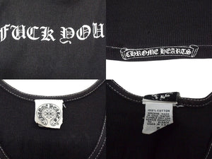 CHROME HEARTS クロムハーツ オールドサイドロゴ FUCKYOU ロングタンクトップ コットン ブラック サイズS 美品 中古 4b003822 