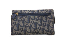 Load image into Gallery viewer, Christian Dior クリスチャンディオール 三つ折り財布 TR0051 トロッター サドル キャンバス レザー ネイビー 美品 中古 4b000040