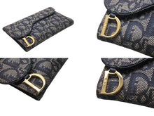 Load image into Gallery viewer, Christian Dior クリスチャンディオール 三つ折り財布 TR0051 トロッター サドル キャンバス レザー ネイビー 美品 中古 4b000040