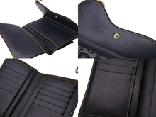 Load image into Gallery viewer, Christian Dior クリスチャンディオール 三つ折り財布 TR0051 トロッター サドル キャンバス レザー ネイビー 美品 中古 4b000040