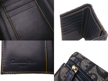 Load image into Gallery viewer, Christian Dior クリスチャンディオール 三つ折り財布 TR0051 トロッター サドル キャンバス レザー ネイビー 美品 中古 4b000040