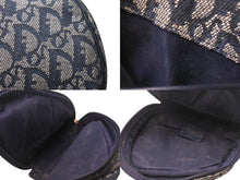Load image into Gallery viewer, Christian Dior クリスチャンディオール サドルポーチ CR1000 トロッター柄 キャンバス レザー ネイビー ゴールド金具 良品 中古 4b000041