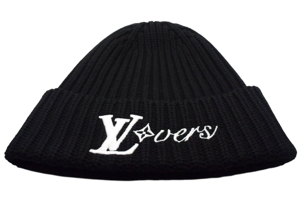 LOUIS VUITTON ルイヴィトン ビーニー LV バーズ ニットキャップ HF2244 M7741A ブラック ウール サイズS 美品 中古 4b000044