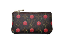 画像をギャラリービューアに読み込む, 極美品 LOUIS VUITTON ルイヴィトン モノグラム チェリー ポシェットクレ コインケース ブラウン レッド 村上隆 M95042 中古 4b000045