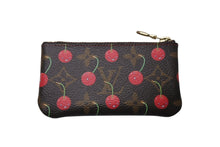 画像をギャラリービューアに読み込む, 極美品 LOUIS VUITTON ルイヴィトン モノグラム チェリー ポシェットクレ コインケース ブラウン レッド 村上隆 M95042 中古 4b000045