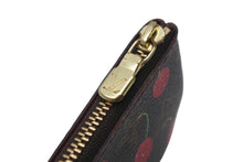 画像をギャラリービューアに読み込む, 極美品 LOUIS VUITTON ルイヴィトン モノグラム チェリー ポシェットクレ コインケース ブラウン レッド 村上隆 M95042 中古 4b000045