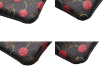 画像をギャラリービューアに読み込む, 極美品 LOUIS VUITTON ルイヴィトン モノグラム チェリー ポシェットクレ コインケース ブラウン レッド 村上隆 M95042 中古 4b000045