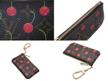画像をギャラリービューアに読み込む, 極美品 LOUIS VUITTON ルイヴィトン モノグラム チェリー ポシェットクレ コインケース ブラウン レッド 村上隆 M95042 中古 4b000045