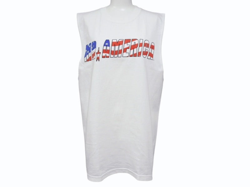 WWE プロレス World Wrestling Entertaiment Hulk Hogan ハルクホーガン Mr.America タンクトップ サイズM ホワイト 2003年 美品 中古 4b004983