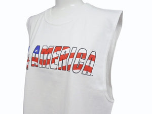 WWE プロレス World Wrestling Entertaiment Hulk Hogan ハルクホーガン Mr.America タンクトップ サイズM ホワイト 2003年 美品 中古 4b004983
