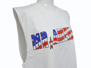 WWE プロレス World Wrestling Entertaiment Hulk Hogan ハルクホーガン Mr.America タンクトップ サイズM ホワイト 2003年 美品 中古 4b004983