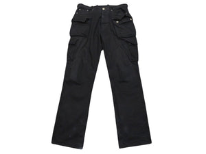 CHROME HEARTS クロムハーツ FATIGUE ファティーグ パンツ ブラック コットン シルバー925 クロスボタン ロゴ サイズ30 美品 中古 4b005052
