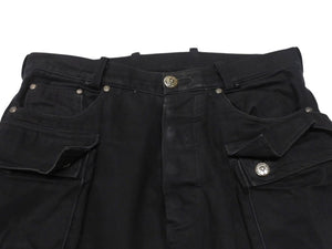 CHROME HEARTS クロムハーツ FATIGUE ファティーグ パンツ ブラック コットン シルバー925 クロスボタン ロゴ サイズ30 美品 中古 4b005052