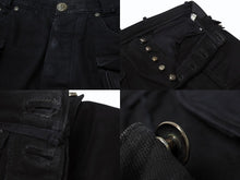 Load image into Gallery viewer, CHROME HEARTS クロムハーツ FATIGUE ファティーグ パンツ ブラック コットン シルバー925 クロスボタン ロゴ サイズ30 美品 中古 4b005052