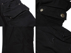 CHROME HEARTS クロムハーツ FATIGUE ファティーグ パンツ ブラック コットン シルバー925 クロスボタン ロゴ サイズ30 美品 中古 4b005052