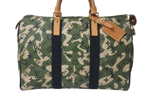 LOUISVUITTON ルイヴィトン モノグラム フラージュ スピーディ35 ボストンバッグ ハンドバッグ M95773 迷彩 村上隆 美品 中古 4b000507