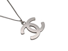 Load image into Gallery viewer, CHANEL シャネル ココマーク スクエアラインストーン ネックレス 重量約4.5g 09P刻印 全長約50cm シルバー メタル 美品 中古 4b006443