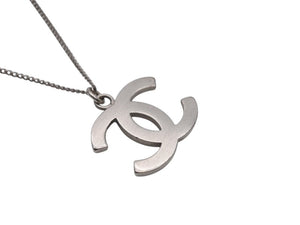 CHANEL シャネル ココマーク スクエアラインストーン ネックレス 重量約4.5g 09P刻印 全長約50cm シルバー メタル 美品 中古 4b006443