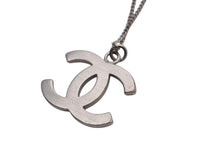 Load image into Gallery viewer, CHANEL シャネル ココマーク スクエアラインストーン ネックレス 重量約4.5g 09P刻印 全長約50cm シルバー メタル 美品 中古 4b006443