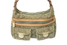 Load image into Gallery viewer, LOUIS VUITTON ルイヴィトン バギーPM ショルダーバッグ M95213 モノグラムデニム カーキ ゴールド 美品 中古 4b000065