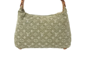 LOUIS VUITTON ルイヴィトン バギーPM ショルダーバッグ M95213 モノグラムデニム カーキ ゴールド 美品 中古 4b000065