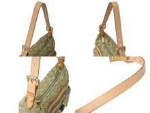 Load image into Gallery viewer, LOUIS VUITTON ルイヴィトン バギーPM ショルダーバッグ M95213 モノグラムデニム カーキ ゴールド 美品 中古 4b000065