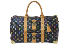 Load image into Gallery viewer, 極美品 ルイヴィトン LOUIS VUITTON キーポル45 ボストンバッグ ブラック 村上隆 マルチカラー ブラック M92640 中古 4b000067
