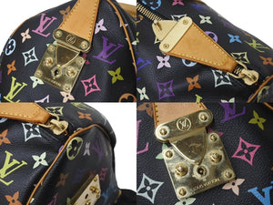 極美品 ルイヴィトン LOUIS VUITTON キーポル45 ボストンバッグ ブラック 村上隆 マルチカラー ブラック M92640 中古 4b000067