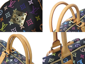 極美品 ルイヴィトン LOUIS VUITTON キーポル45 ボストンバッグ ブラック 村上隆 マルチカラー ブラック M92640 中古 4b000067