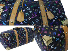 Load image into Gallery viewer, 極美品 ルイヴィトン LOUIS VUITTON キーポル45 ボストンバッグ ブラック 村上隆 マルチカラー ブラック M92640 中古 4b000067