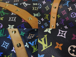 極美品 ルイヴィトン LOUIS VUITTON キーポル45 ボストンバッグ ブラック 村上隆 マルチカラー ブラック M92640 中古 4b000067