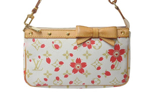 極美品 LOUIS VUITTON ルイヴィトン ポシェットアクセソワール チェリーブロッサム 村上隆コラボ M92008 ゴールド金具 中古 4b000068