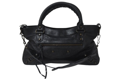 BALENCIAGA バレンシアガ The First ザ ファースト ハンドバッグ ワンショルダー 2WAY 103208 レザー ブラック 美品 中古 4b000073