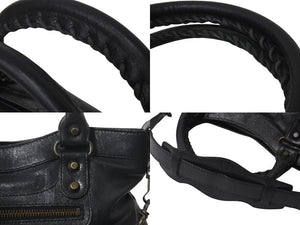 BALENCIAGA バレンシアガ The First ザ ファースト ハンドバッグ ワンショルダー 2WAY 103208 レザー ブラック 美品 中古 4b000073