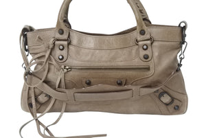 BALENCIAGA バレンシアガ The First ザ ファースト ハンドバッグ ワンショルダー 2WAY 103208 レザー ライトブラウン 美品 中古 4b000077