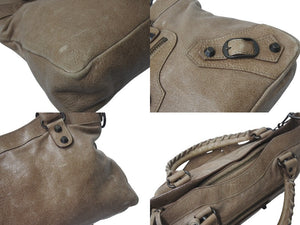 BALENCIAGA バレンシアガ The First ザ ファースト ハンドバッグ ワンショルダー 2WAY 103208 レザー ライトブラウン 美品 中古 4b000077